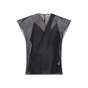Khaite Women Black Silk Organza Mer Top